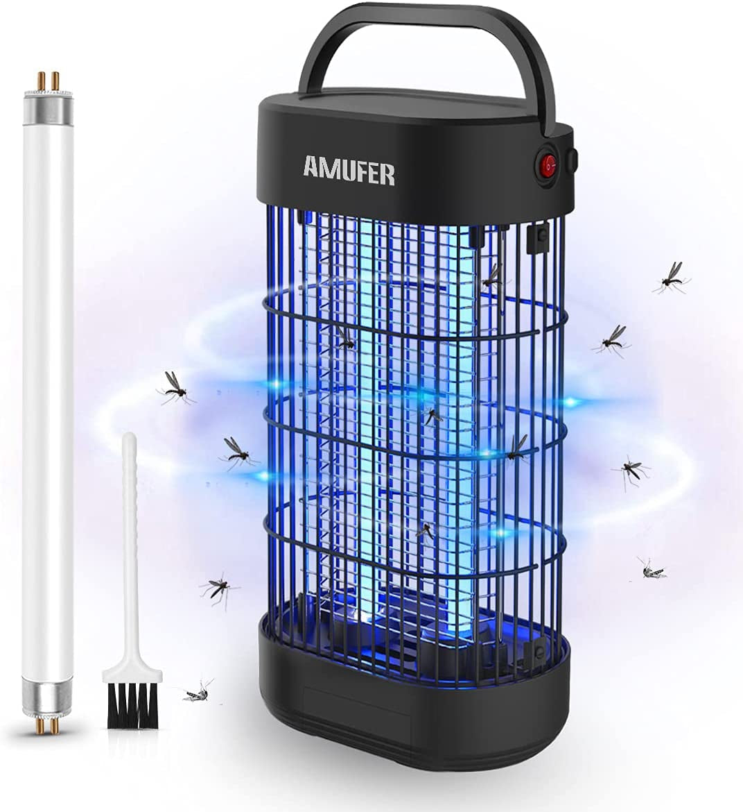 Bug Zapper Indoor,Electric Mosquito Zapper with 20W UV Light,4400V Powerful Electric Shock Mosquito Trap, Fly Zapper(Black)