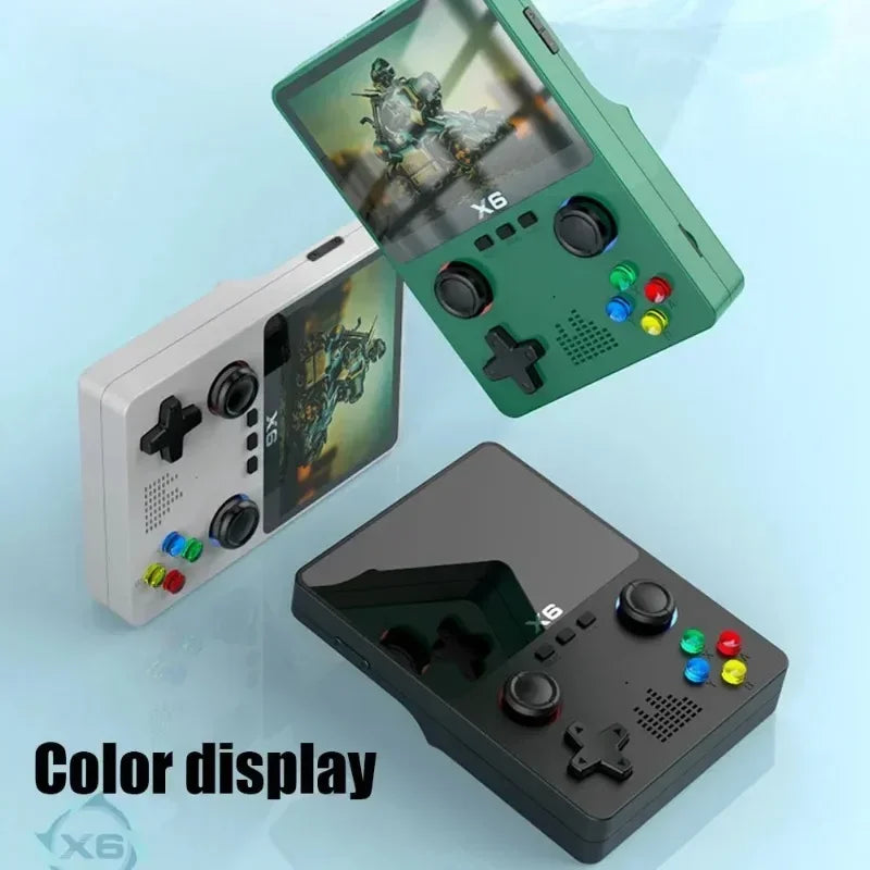 X6 Game Console Retro Video Game Console 3.5/4'' IPS Screen Portable Handheld Game Player 10000+ Classic Games Children Gifts
